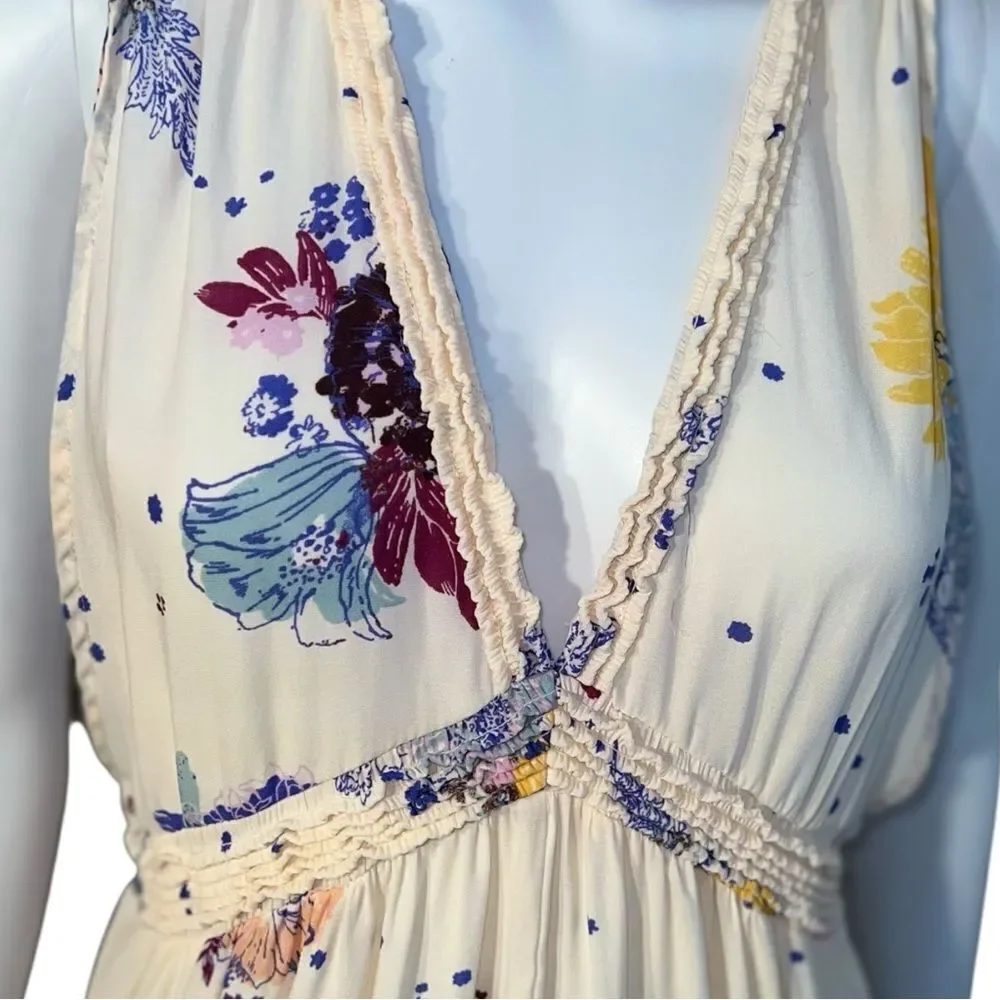 Free People Cream Floral Tunic